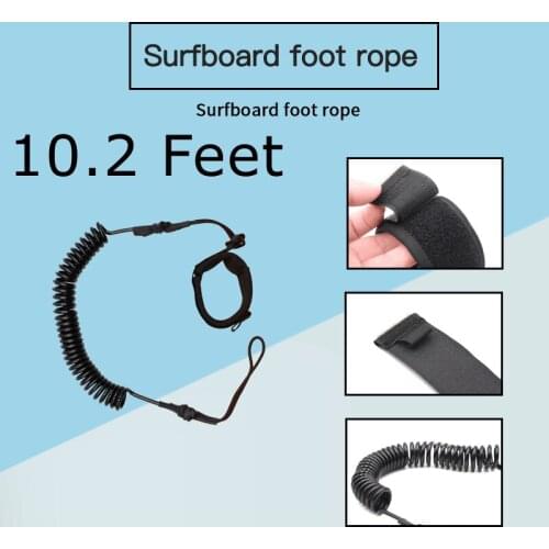 10.2 Feet Surfboard Leash Surfing Surfboard Foot Rope Safety Adjustable Surfboard Foot Leg Rope Surfboard Raft Kayak Rope