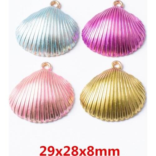 Mix 10 pcs Champagne KC Gold zinc alloy shell pendant charm DIY Fashion Bracelet jewelry accessories 6722