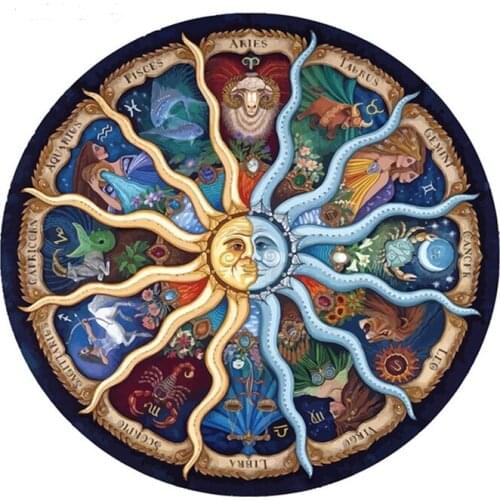 12 zodiac Mandala Diamond Cross Stitch Embroidery Full Round Needlework 5d Diy Diamond Painting Universe Meditation home decor