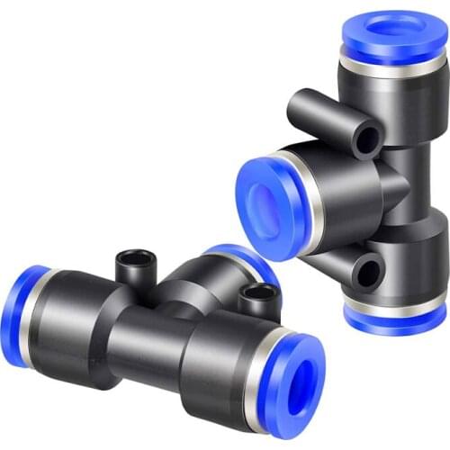 The Push in Quick Touch to Connect Fitting 1/4" OD Tube Pneumatic Tee Union Air Coupler
