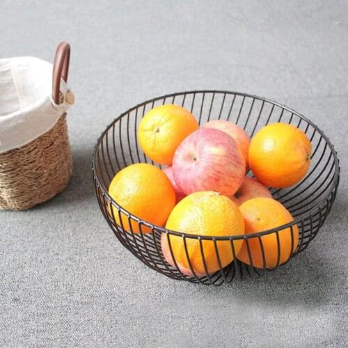 Household Fruit Basket Wrought Iron Snack Storage Basket For Vegetable Snacks Candy Kitchen Table Dining Decoration Tool