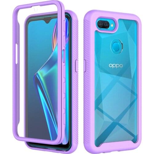 OPPO A12 A 12 2020 Case Hybrid Rugged Armor PC + TPU Shockproof Case For OPPO A12 OppoA12 Soft Bumper Clear Hard Back Cover