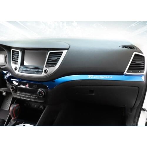 Central control trim interior modification instrument panel decoration stickers car Accessories For Hyundai Tucson 2015-2018