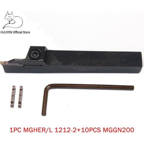 1PC MGHER1212-2 External Turning Tool Holder And 10PCS of MGGN200 carbide blade Used on CNC Lathe
