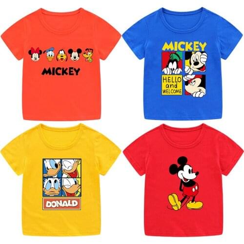 DisneySummer Kids Boys Short Sleeve T-shirts Tops Clothes 2-8Y Baby Boy Excavator Print Tees Children Clothing Kid Cotton Outfit