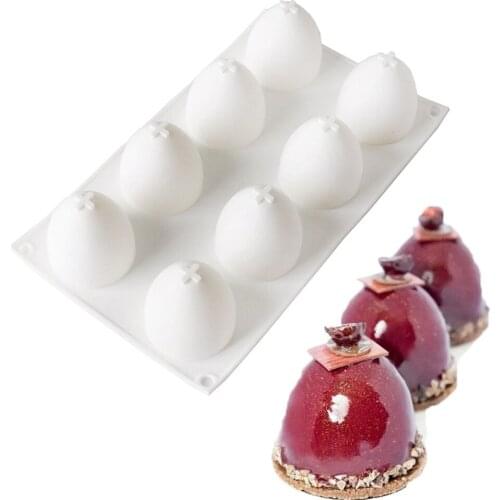 8 Cavity Half-round Egg Silicone Mold Chocolate Mousse Cake Mould Dessert Mousse Mold Cake Decoration Tools Cake Tools