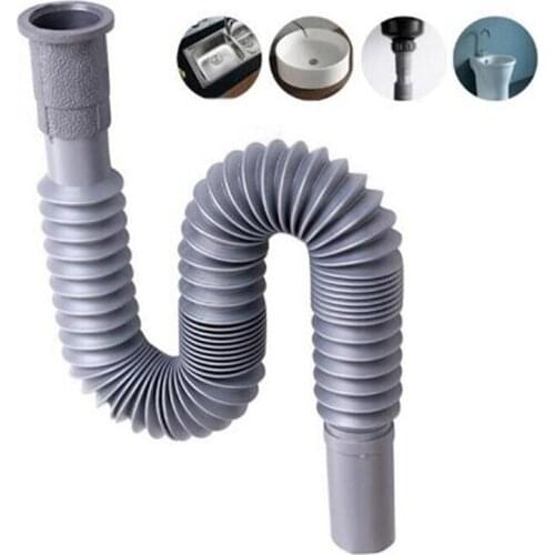 Wash Basin Pipe Plumbing Kitchen Sewer Pipe Flexible Bathroom Sink Drains Downcomer Hose Waste Pipe Home Tools