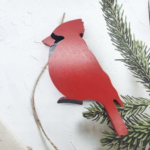 Artificial Red Cardinal Birds Desktop Ornament Creative Birds Statue Decor for Home Indoor Creative Desktop Decoration Art