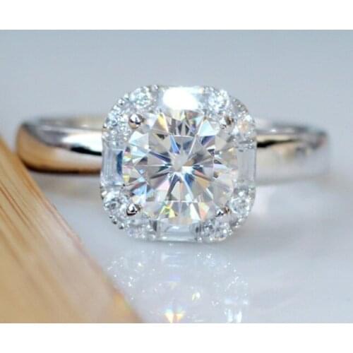 Classical Four Claw Infinity Luxury Jewelry 925 Sterling Silver Cushion Shape 5A Cubic Zirconia T Princess Cut Wedding Band Ring