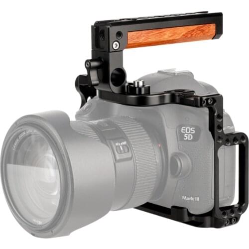 Camera Cage for Canon EOS 5D Mark II III IV DSLR Camera Cage for Canon 5Ds 5D Mark IV III II Wooden Top Handle Rig