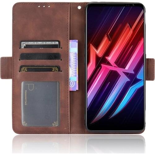 Phone Leather Case Flip Multi-card Slot Protective Sleeve Cover Shell for Nubia Red Magic 6/Red Magic 6 Pro