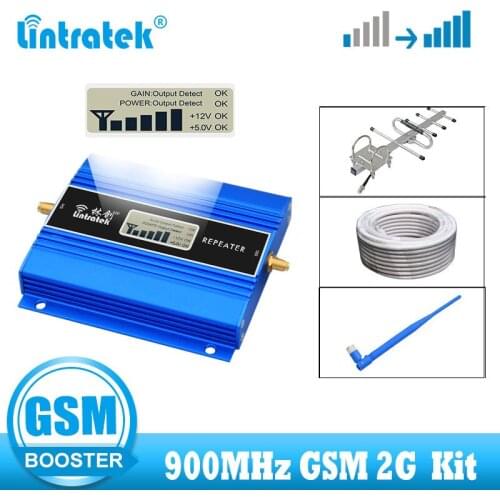 Lintratek cellular amplifier repeater gsm 2g 900MHz mobile signal communication amplifier gsm 900 booster Yagi antenna kit NEW