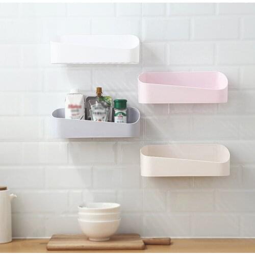 Multi-Functional Storage Box Frame Free Punch Wall Mounted Drain Shelves Bathroom Shampoo Basket Kitchen Organizer Accessories