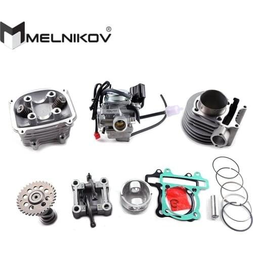 GY6 125 upgrade 150 CC big bore 57.4mm Cylinder Assembly incl Racing Camshaft Cylinder kit Head 152qmi 1p52qmi 157qmj 1p57qmj Q