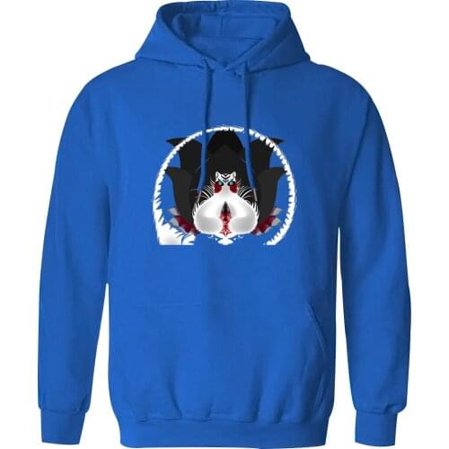 Mens Hooded Cat Cartoon Long Sleeve Harajuku Standard Hipster Clothing Tops Casual Leisure Hoody Fashion Sudaderas Pullovers