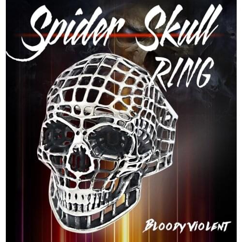 Stainless steel men skull rings Steampunk hollow punk rock personality evil Skeleton motor biker original charm jewelry BR8-596