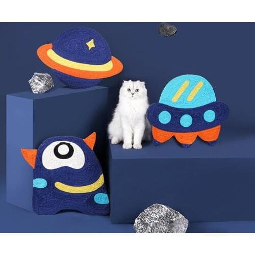 Cat Scratcher Sisal Floor Scratching Pad for Grinding Claws Protect Furniture Planet Series Monster Wall Mounted Cat Scratch Mat