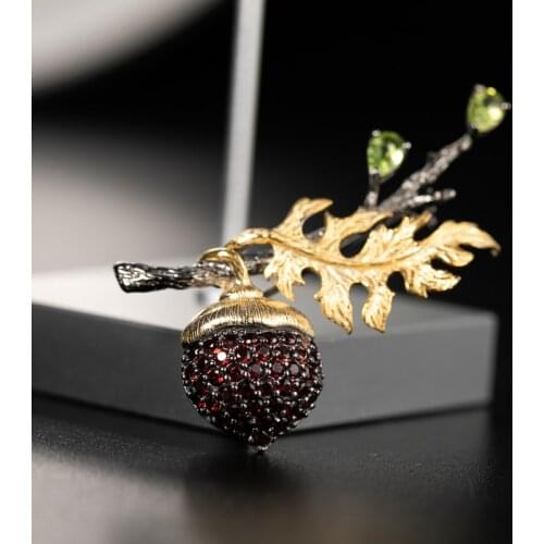 S925 Silver Natural Acorns Dotting with Chic Vintage Crafting
