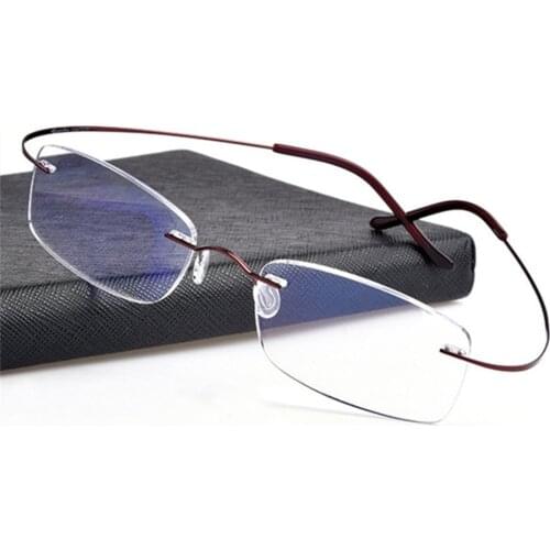 Rimless Titanium Eyeglasses Frames Men Flexible Optical Frame Prescription Spectacle Frameless Glasses Women Eye glasses