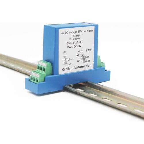 JXDA4U AC Voltage Transducer AC 0-5V/100V/220V/380V/465V/1000V/1500V input DC12V 24V Power Supply Analog Signal output