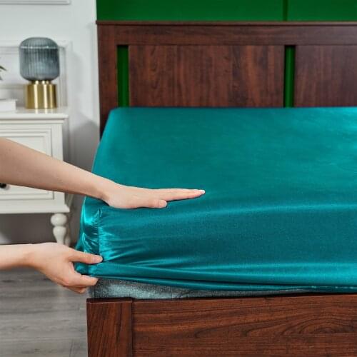 Elastic Sheet Fitted High-End Solid Color Mattress Cover Four Corners Elastic Band Bed Sheet Bedsheet 160x200 100% Polyester
