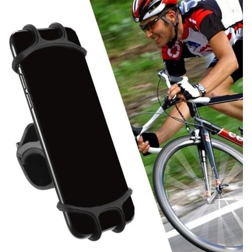 Bicycle Phone Silicone Mount Holder Universal Bike Handlebar Bracket 360Rotation R3MD
