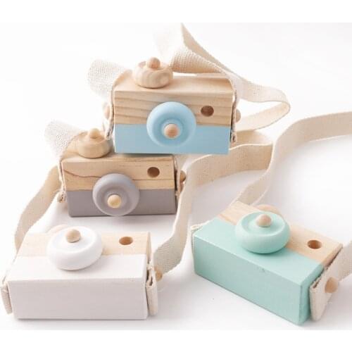 Cute Wooden Camera Nordic Ins Style Educational Toys For Baby Kids Fashion Hanging Room Decor Photography Prop Christmas Gift