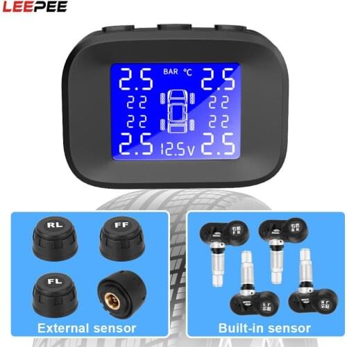 LEEPEE Car Auto Security Alarm Systems Tyre Pressure Sensor Cigarette Lighter USB Port Tire Pressure Monitoring System