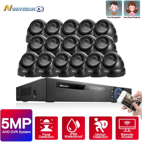 H.265 4CH 8CH 16CH 5MP Home Camera Security System Kit Outdoor IR Waterproof Video Surveillance CCTV System AHD HDMI Face Record