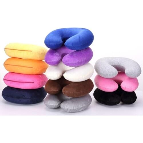 U Shaped Travel Pillow Car Air Flight Inflatable Pillows Neck Support Headrest Cushion Soft Nursing Cushion Travel Accessories