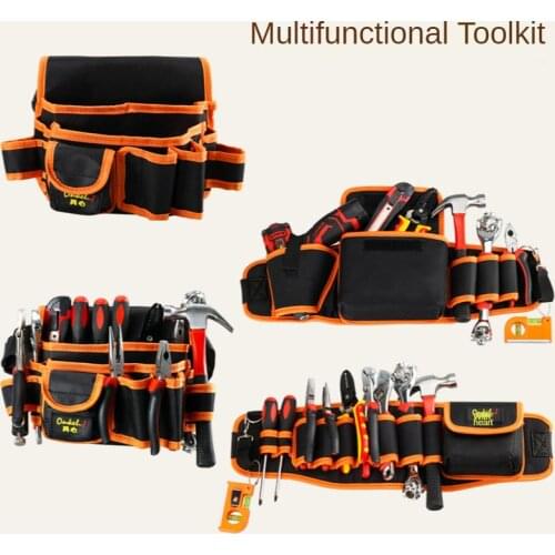Tool Fanny Pack Electrician Woodworking Canvas Nail Bag Thickened Tool Bag Mens Storage Bag Wallpaper Multifunctional Kit
