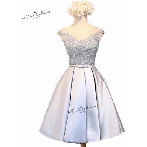 Green Pink Silver Prom Dresses Short Cheap Party Homecoming Dress Lace Plus Size Formal Evening Gowns Satin Vestidos de Gala