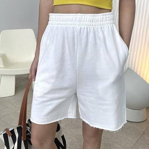2021 New Summer Fashion Female Shorts Loose High Quality Solid Color Women Shorts Cotton Casual Elegant Ladies Shorts T154