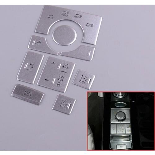 1 Set Center Console Button Covers Trims Decor Silver Fit For Land Rover Range Rover Sport 2014 2015 2016 2017 Left Hand Drive