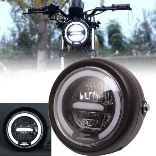 1 PCS 6.5 Inch Universal Cafe Racer Motorcycle LED Headlight Headlamp Distance Light Refit Motorcycle Headlight Cafe Racer Honda