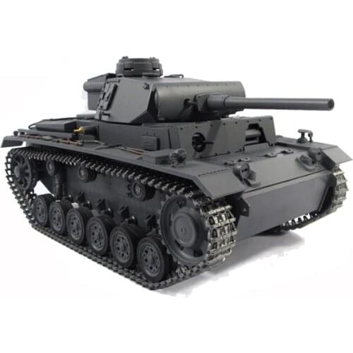 100% Metal Mato 1/16 Panzer III RC RTR Tank Model BB Shooting Pellets Gray 1223 TH00661