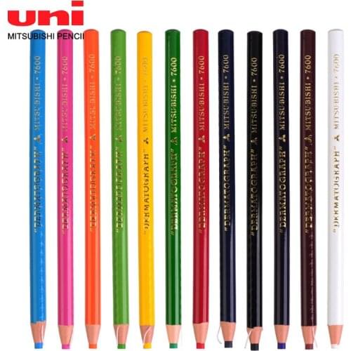 12 Colors Japan UNI Mitsubishi Industrial Oily Environmental Protection 7600 Shredded Paper Crayons