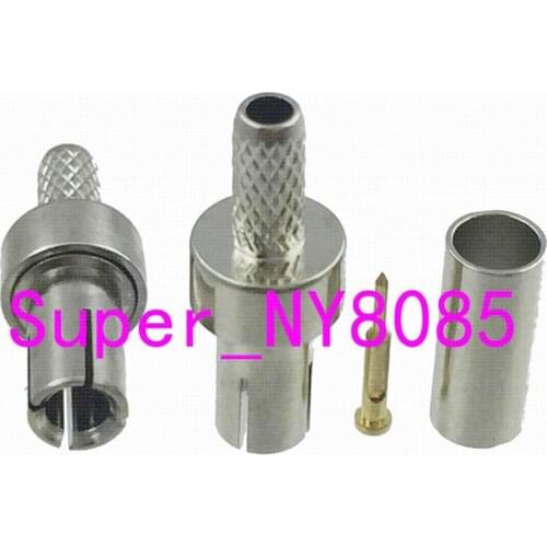1pce Connector TS9 male plug crimp RG174 RG316 LMR100 cable straight nickel