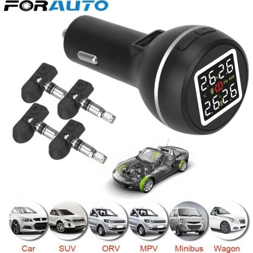 Car Tire Pressure Monitoring System TPMS Cigarette Lighter Type Save Fuel High Temperature Alarm Car TPMS Tire Accessories