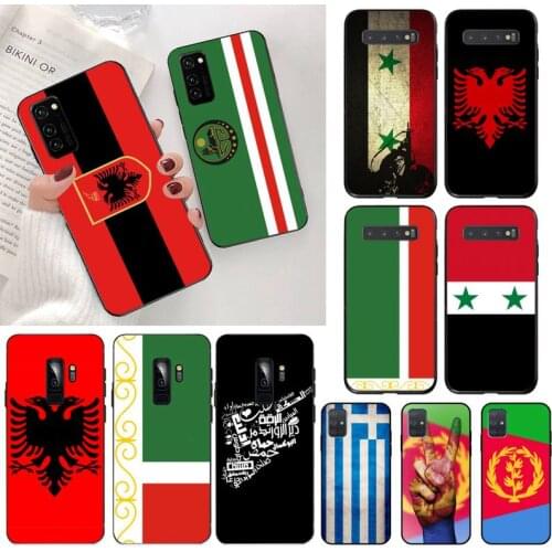 Albania Syria Chechen State Flag Phone Case for Samsung S20 plus Ultra S6 S7 edge S8 S9 plus S10 5G lite 2020