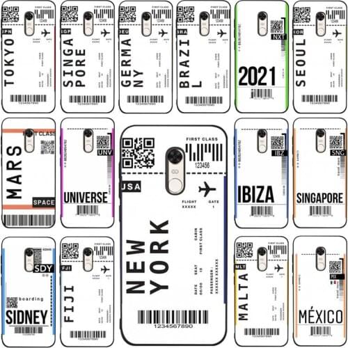 YNDFCNB Hot World City Dubai Singapore Paris Bangkok travel ticket Phone Case for RedMi 4X 5 plus 5 6 7 8 9 A 6pro Go K20 cover