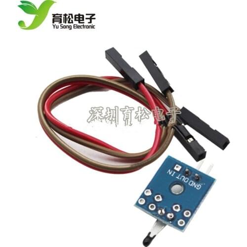 Temperature sensor with small board, including small PCB board, 2 20cm long DuPont wires and thermistor