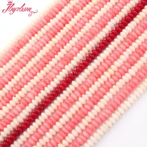 2x4mm Smooth Rondelle Coral Beads Natural Stone Beads For DIY Necklace Bracelets Earring Jewelry Making Loose 15" Free Shipping