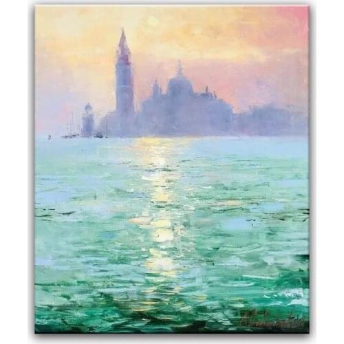 Oil painting 100% hand painted Home decoration high quality landscape knife painting pictures