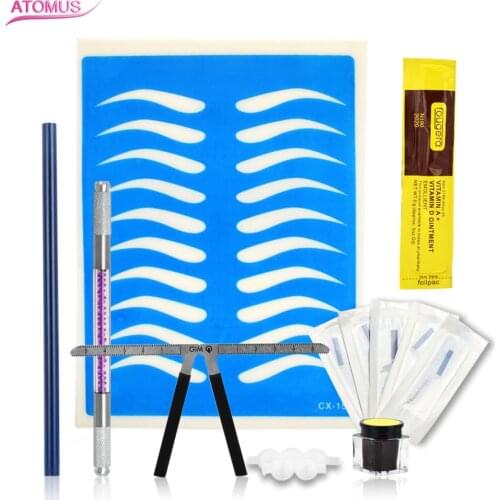 Microblading Kit Professional Dermografo Para Sobrancelhas 3d Eyebrow Microblade Kit Permanent Eyesbrow Tattoo Manual Pen Set