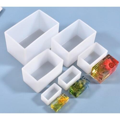 Crystal Epoxy Resin Mold Resin Dried Flower Filling Cuboid Ornaments Decor Silicone Mould DIY Crafts Making Tool