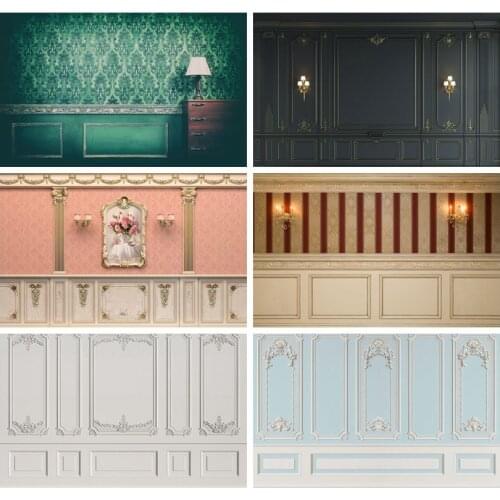 Laeacco Retro Damask Wall Cabinet Lantern Scene Photography Backgrounds Customized Photographic Backdrops Props For Photo Studio