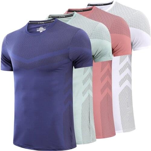 Summer Mens Sport T Shirt Short Sleeve Shirt Quick Drying Casual Polyester Running T-Shirts Size M-XXXL Top T Shirt Gym Clothes