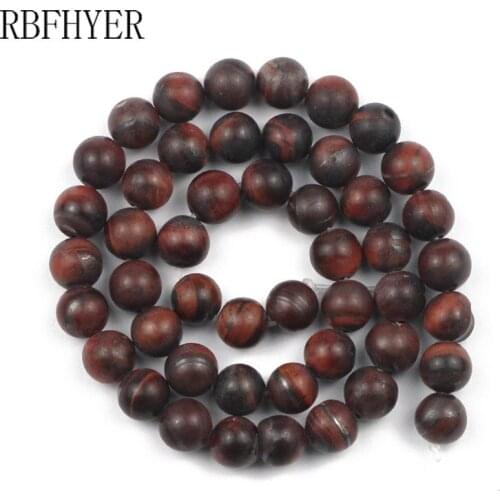 Matte Red Tigers Eye Stone Natural Stone Spacer Beads DIY Jewelry Making Bracelet Accessories Necklace Making 4/6/8/10/12MM 15