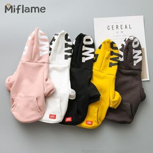 Miflame 2021 Fashion Dogs Hoodies Small Large Dogs Clothes Solid Puppy Clothing Pomeranian Schnauzer Soft Pet Dog Cat Costumes